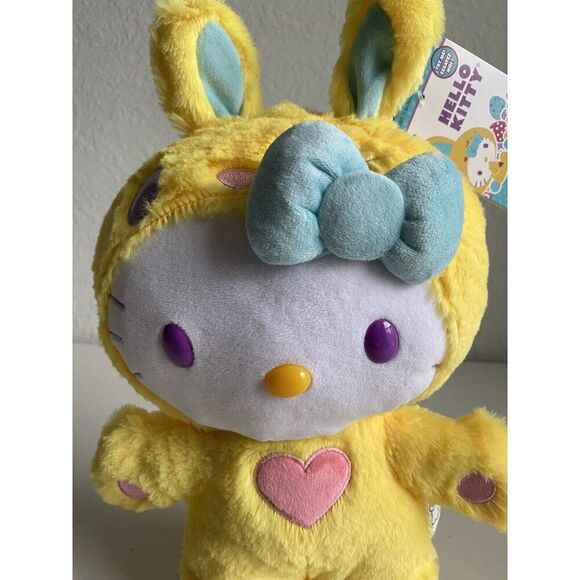 Hello Kitty Side Stepper Musical Greeter Bunny Hop 16" Yellow Easter Plush NEW - Picture 3 of 14